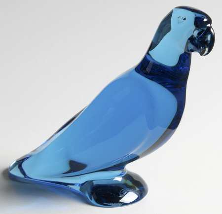 Baccarat Crystal Figurines Parrot-Lagoon Blue - Boxed