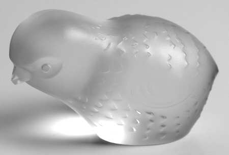 Baccarat Crystal Figurines Chick Head Down Frosted - No Box