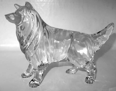 Baccarat Crystal Figurines Collie - With Box Bx983
