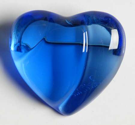 Baccarat Crystal Figurines Heart Brooch-Sapphire - Boxed