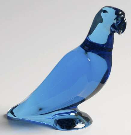 Baccarat Crystal Figurines Parrot-Turquoise - Boxed