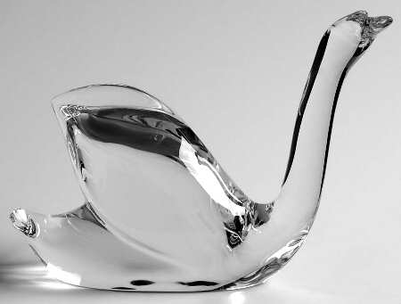 Baccarat Crystal Figurines Swan Head-Up - No Box