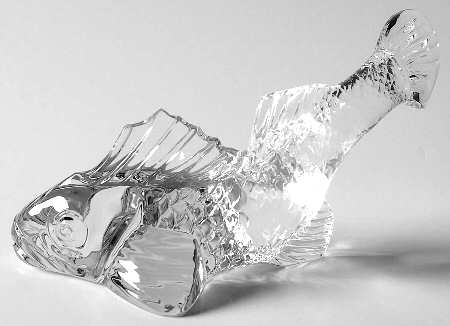 Baccarat Crystal Figurines Carbot Fish-Clear  -W-5 3/4" - Bx482 With Box