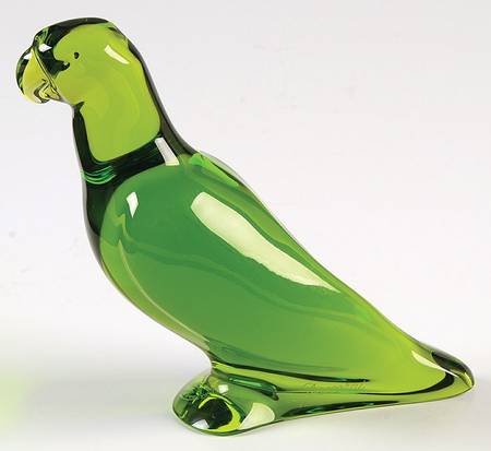 Baccarat Crystal Figurines Parrot-Emerald - Nb954, No Box