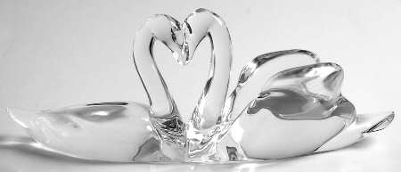 Baccarat Crystal Figurines Loving Swans - Nb860, No Box