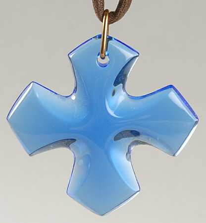 Crystal Pendants Occitan Cross Pendant - Blue - Boxed