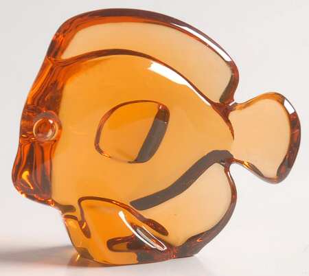 Baccarat Crystal Figurines Fish-Honey - With Box Bx865