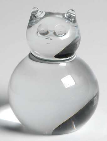 Baccarat Crystal Figurines Roly Poly Cat - No Box