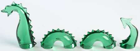 Baccarat Crystal Figurines Loch Ness-Green-4 Piece Set - Boxed