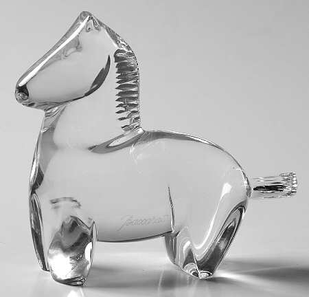 Baccarat Crystal Figurines Trojan Horse - Clear - With Box Bx902