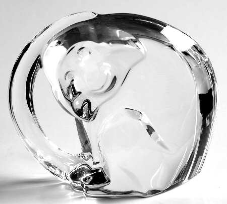 Baccarat Crystal Figurines Monkey Ball - Boxed