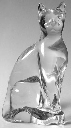 Baccarat Crystal Figurines Sitting Cat - No Box