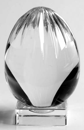 Baccarat Crystal Figurines Egg With Stand-Clear - Boxed