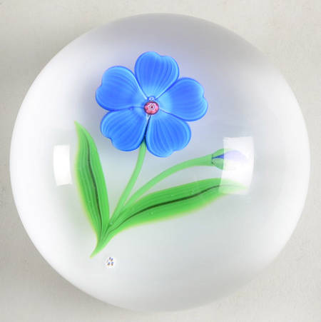 Limited Edition Dated Paperweight Blue Flower - Boxed