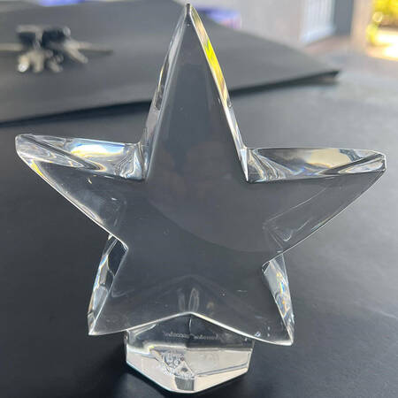 Baccarat Paperweight Five Point Standing Star - Boxed