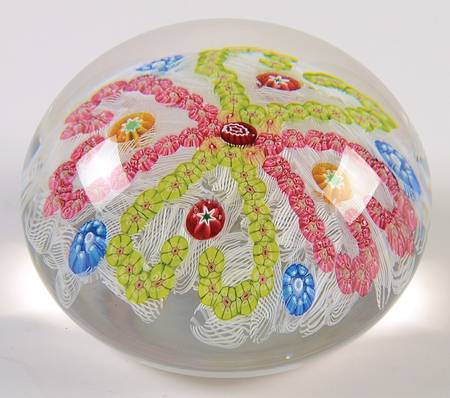 Millefiori Cane Paperweight Millefiori Hearts - Boxed