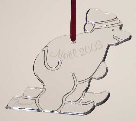 Baccarat Annual Ornament Noel-Bear Skiing - Boxed