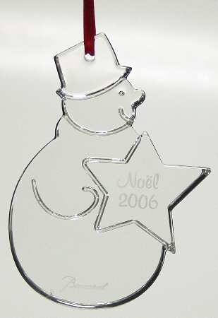Baccarat Annual Ornament Noel-Snowman - Boxed