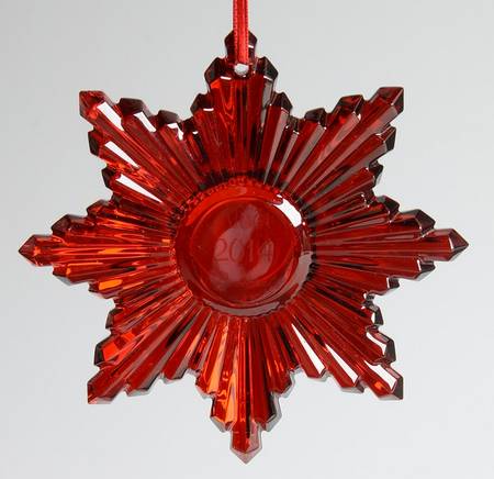 Baccarat Annual Ornament Snowflake-Red - Boxed