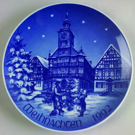 Christmas Plate Market Place In Heppenheim - No Box