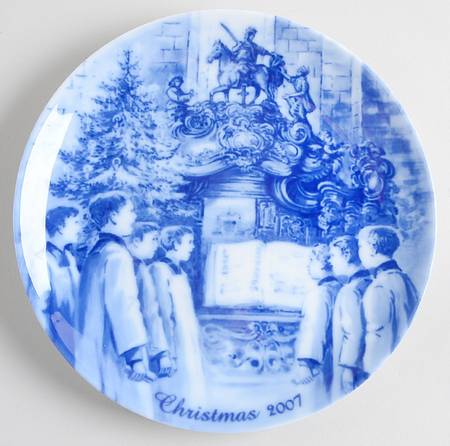 German Christmas Plates Christmas Eve In Mainz - Boxed