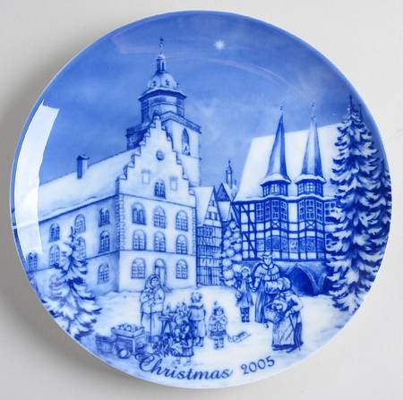 German Christmas Plates Christmas Eve In Alsfeld - Boxed