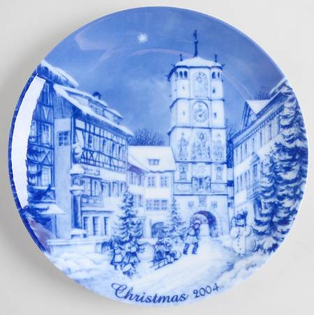 German Christmas Plates Christmas Eve In Wangen - Boxed