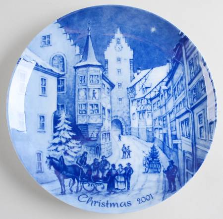 German Christmas Plates Christmas Eve In Meersburg - Boxed