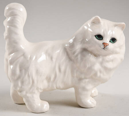 Beswick Figurine Persian Cat Standing-White - Boxed