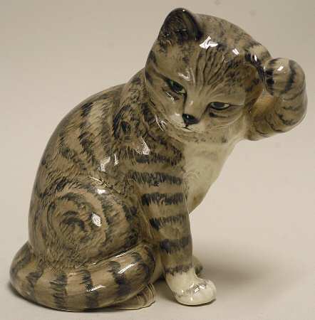 Beswick Figurine Cat-Seated-Grey Striped - Boxed