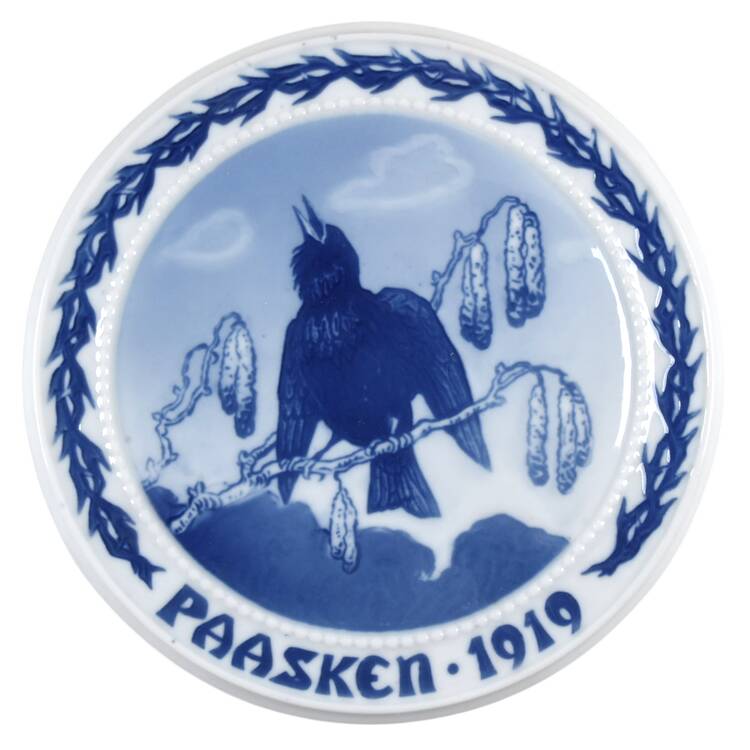 Easter Plates 1919-Black Bird - No Box