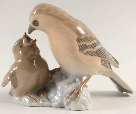 Birds Sparrow With Young - No Box