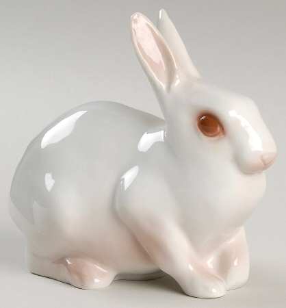 Animals-Farm and Domestic White Rabbit Sitting - No Box