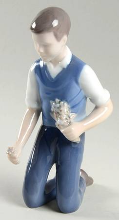 Children Boy Holding Flowers - No Box