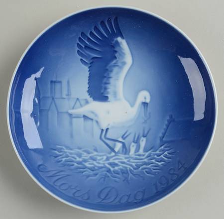 Mother's Day Plate Stork And Nestlings - With Box