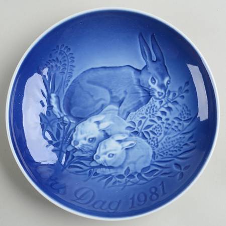 Mother's Day Plate Hare And Young - No Box