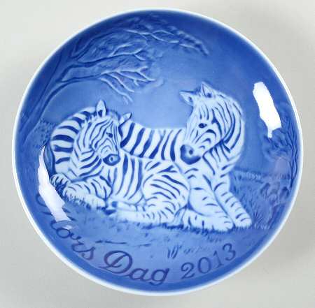 Mother's Day Plate Zebra With Foal - Boxed