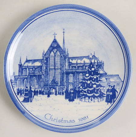 Christmas Plate-Blue Delft New Church Of Amesterdam - Boxed