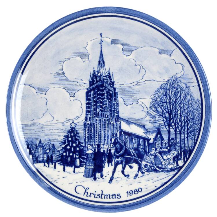 Christmas Plate-Blue Delft The St Laurentius Church - Boxed