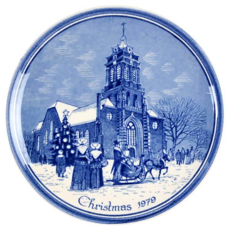 Christmas Plate-Blue Delft The Bartholomew Church - Boxed
