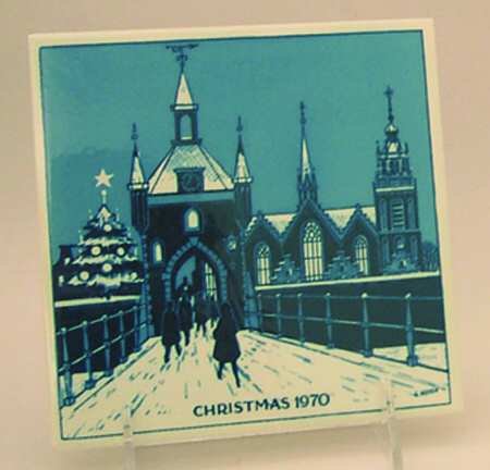 Blue Delft Christmas Tile Drawbridge Near Binnenhof - Boxed