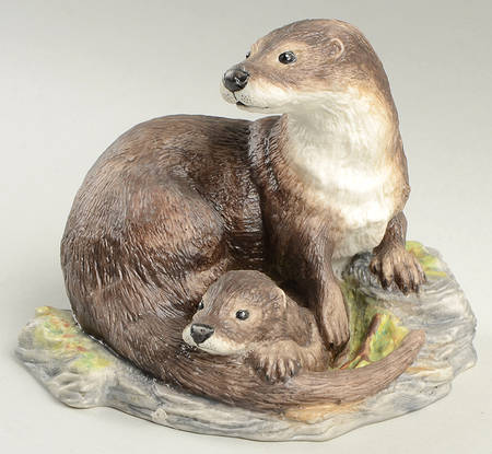Boehm Animals Otter With Cub - No Box