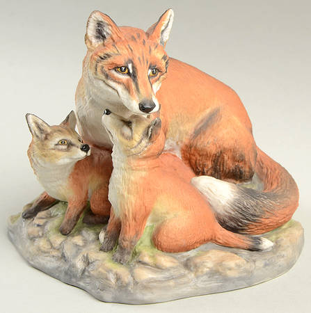Boehm Animals Fox With Cubs - No Box