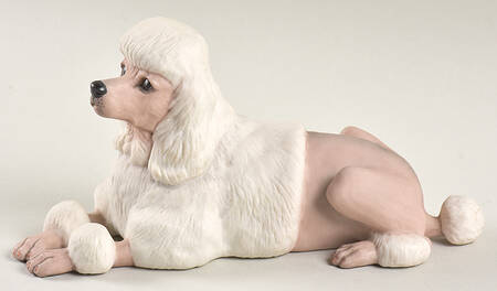 Boehm Animals Poodle- White/Pink - No Box
