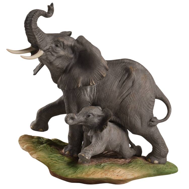Boehm Animals Elephant W/ Young - No Box