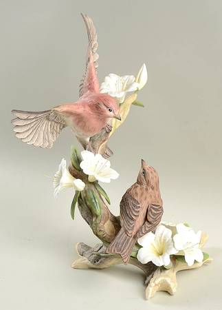 Boehm Birds Purple Finches With Azaleas - No Box