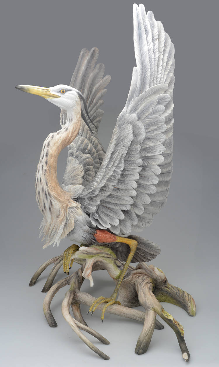Boehm Birds Blue Heron- W 25" - No Box