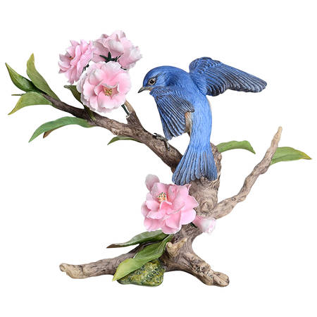Boehm Birds Bluebird-Eastern W/Cherry Blossoms - No Box