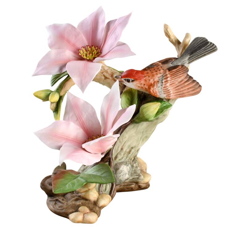 Boehm Birds Chipping Sparrow With Clematis - No Box