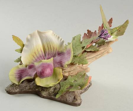 Boehm Birds Paphiopedilum Hummingbird & Orchid - Nb1091, No Box